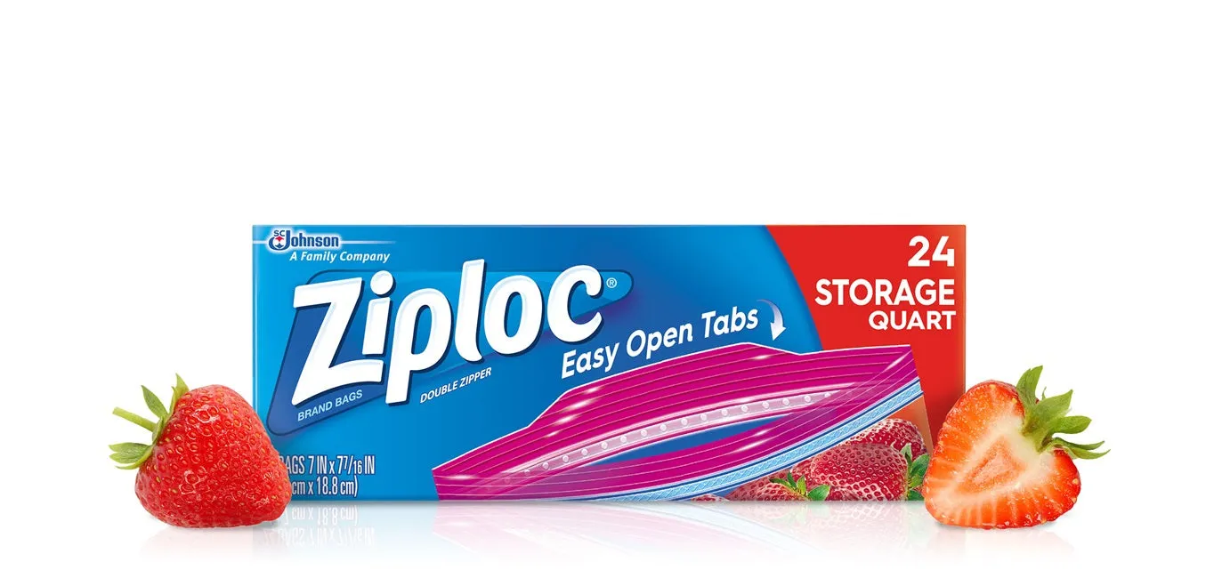 Ziploc Storage Bags Quart, 24 Count